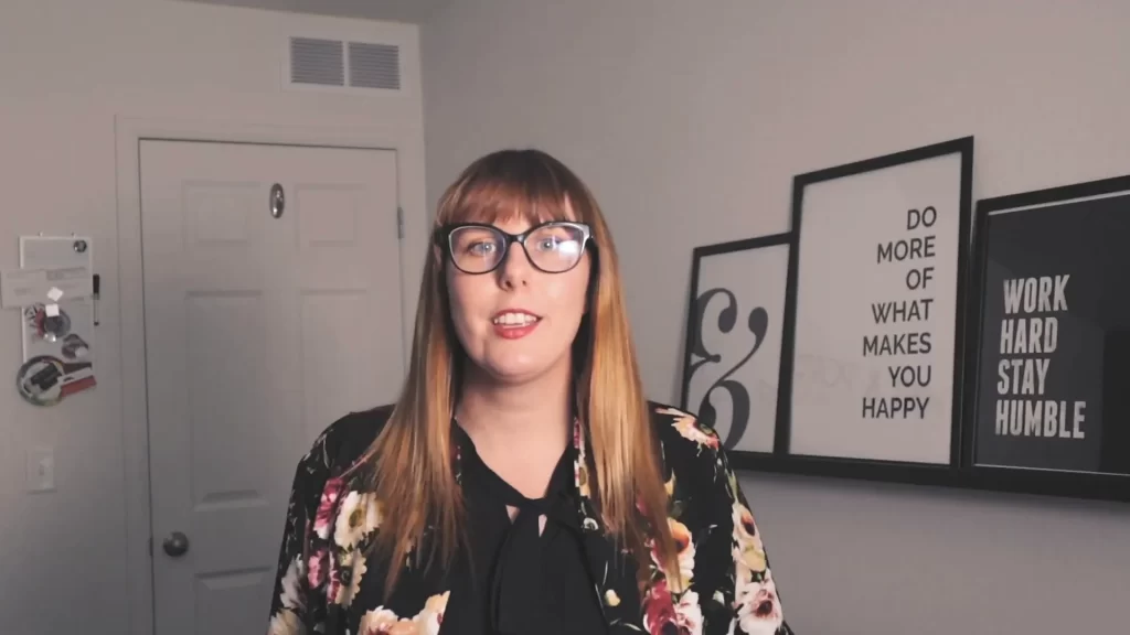 Professional woman speaking in modern office setting